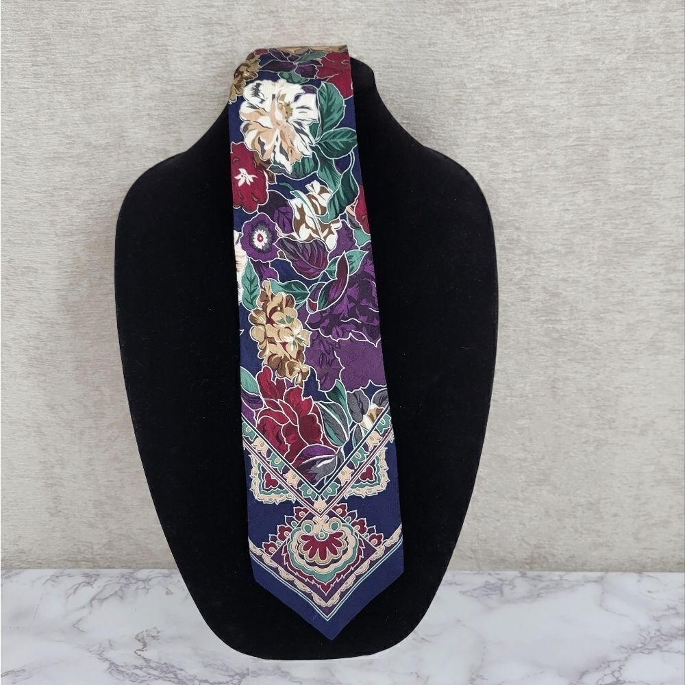 Chez Roffe Vintage Floral Silk Necktie Men's Tie